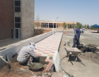 آغازبهسازی محوطه جلو و پشت کتابخانه مرکزی
