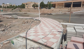 بهسازی محوطه جلو و پشت کتابخانه مرکزی