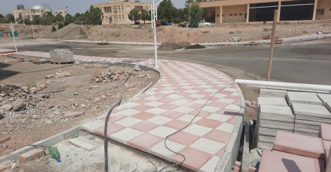آغازبهسازی محوطه جلو و پشت کتابخانه مرکزی