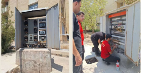 تعویض و به روزرسانی تابلو برق های محوطه خوابگاه خواهران
